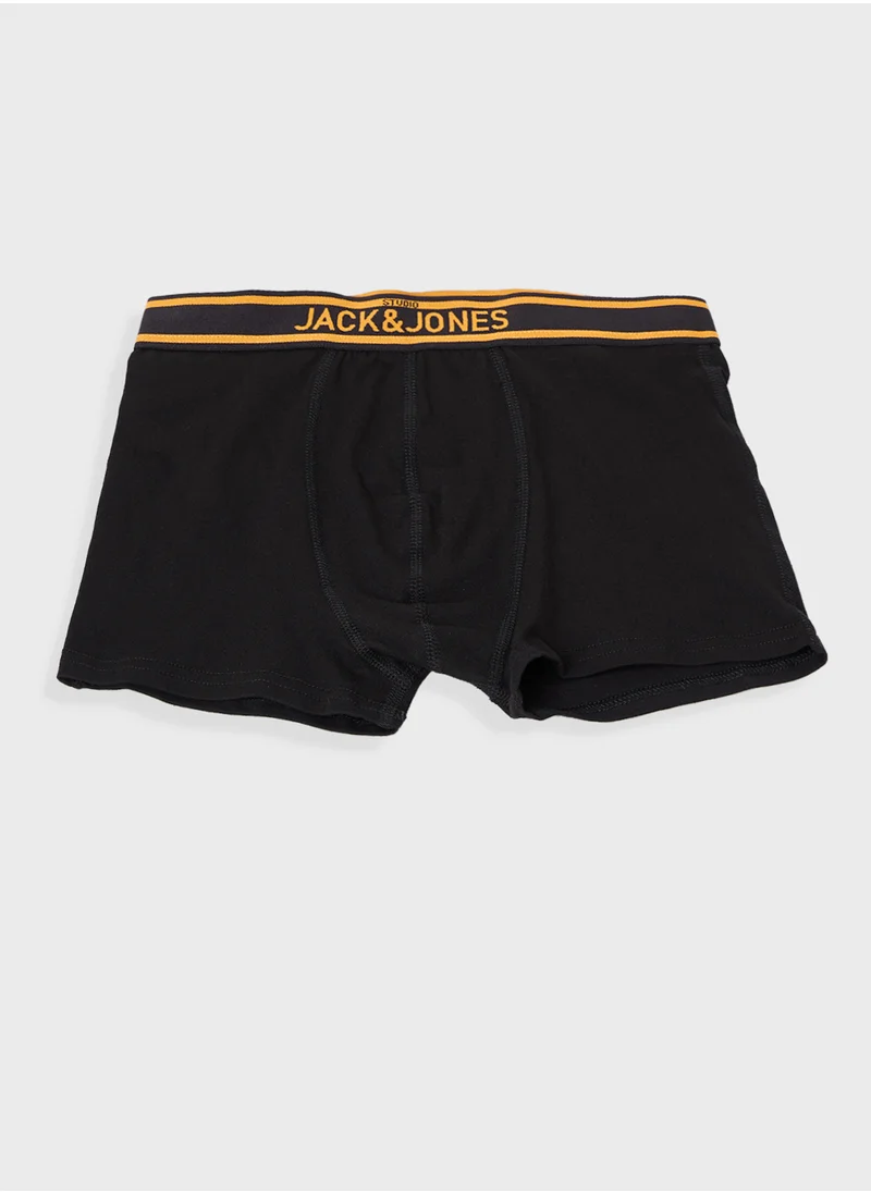 Jack & Jones Junior Kids 5 Pack Logo Band Trunks