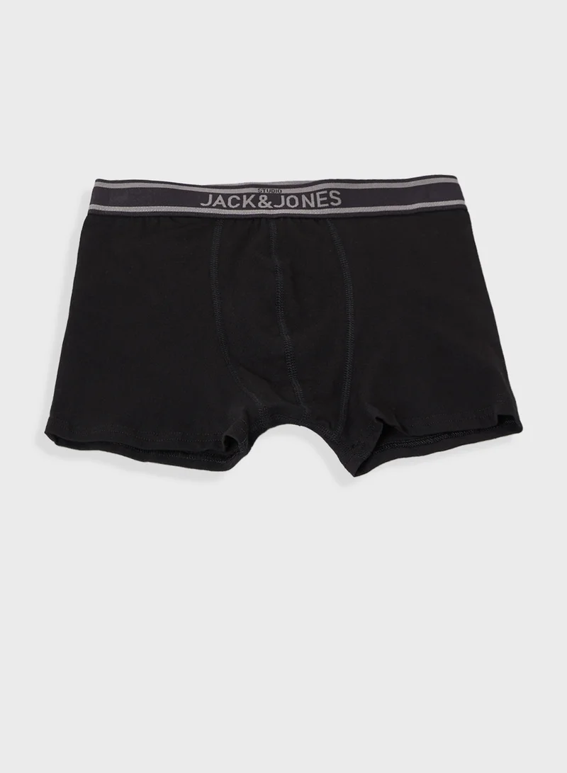 Jack & Jones Junior Kids 5 Pack Logo Band Trunks