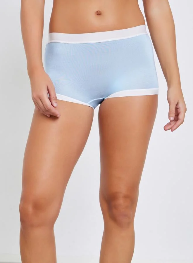 Styli Pack of 5 - Cotton Elastane Boyshort Briefs with Bow Detail