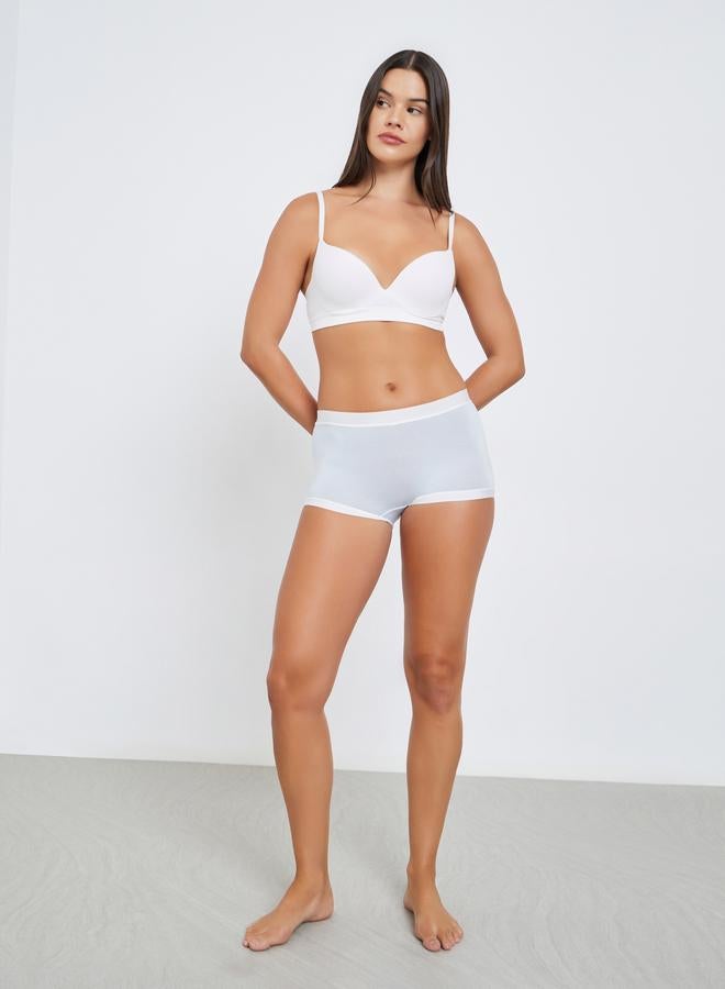 Styli Pack of 5 - Cotton Elastane Boyshort Briefs with Bow Detail - Image 3