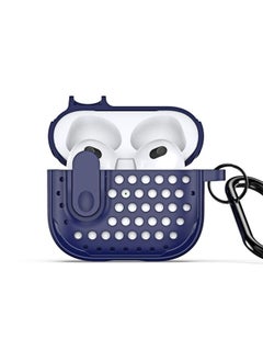 Generic Case Cover For AirPods 3 DUX DUCIS PECM Series Split Peak Hollow Earphone Case with Hook Blue 
