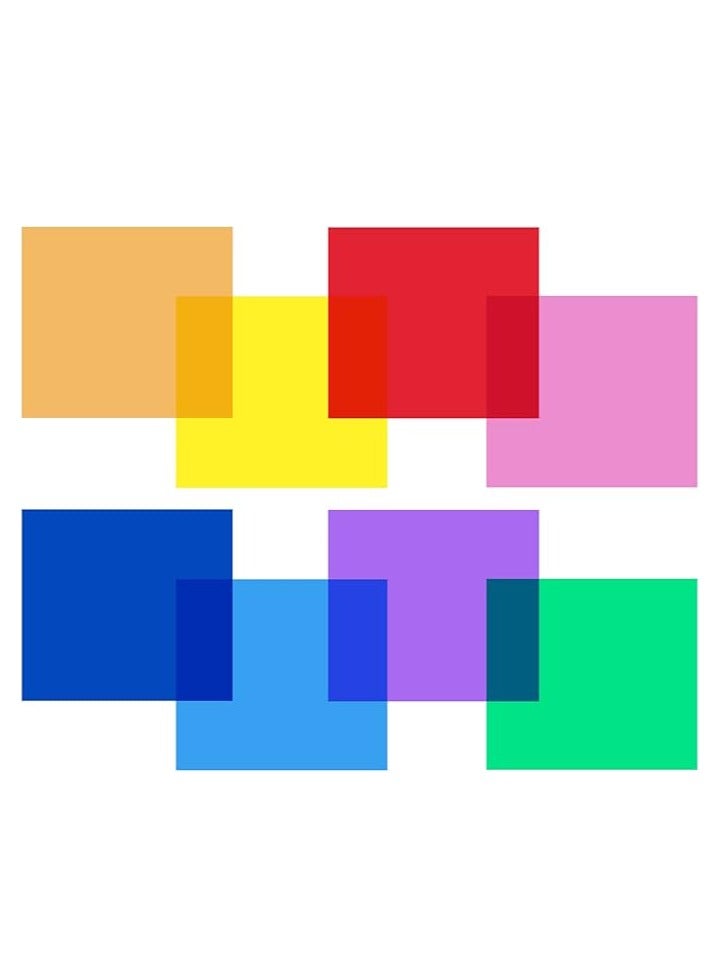 نيوير Neewer® 12x12"/30x30cm Transparent Color Correction Light Gel Filter Set Pack of 8 Gel Sheet for Photo Studio Strobe Flashlight (Red, Yellow, Orange, Green, Purple, Pink, Light Blue, Dark Blue) black - Image 3