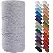 NOANTA Light Grey Macrame Cord 2mm x 220yards Cotton Rope Yarn Colorful Craft Cord for Wall Hanging Plant Hangers Crafts Knitting - Image 2