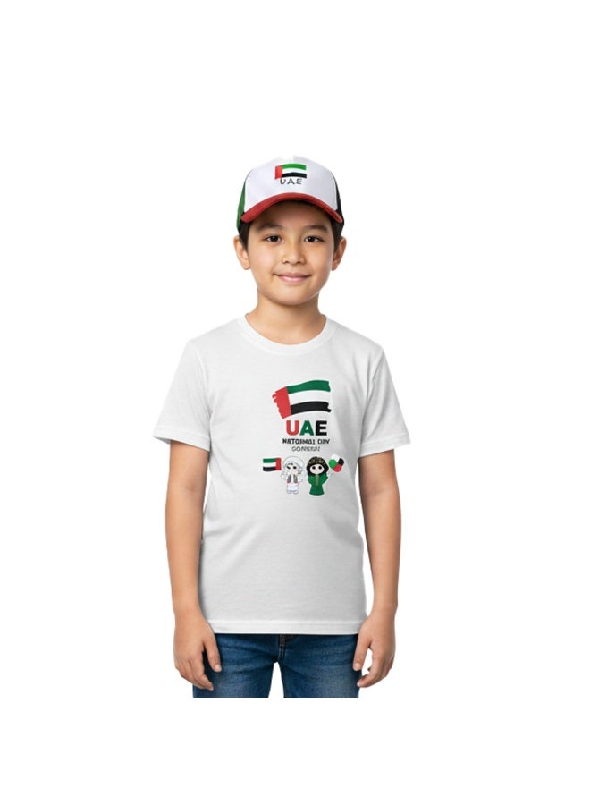 Home Smart National Day Shirt with Cap for Kids Celebrate UAE National Day in Style Dress for National Festive Events - Image 1