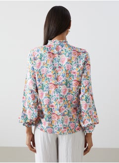 LC WAIKIKI Tie Neck Floral Women's Blouse  - Image 4