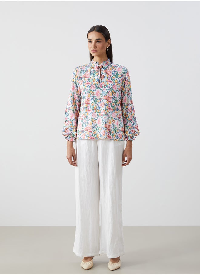 LC WAIKIKI Tie Neck Floral Women's Blouse  - Image 2