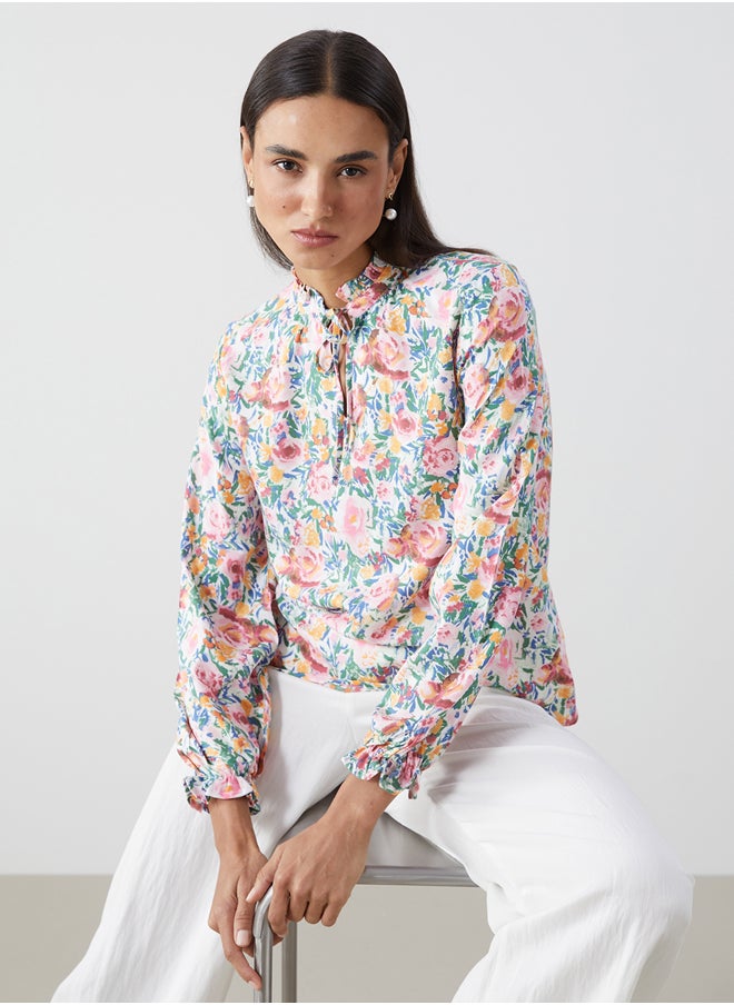 LC WAIKIKI Tie Neck Floral Women's Blouse  - Image 1