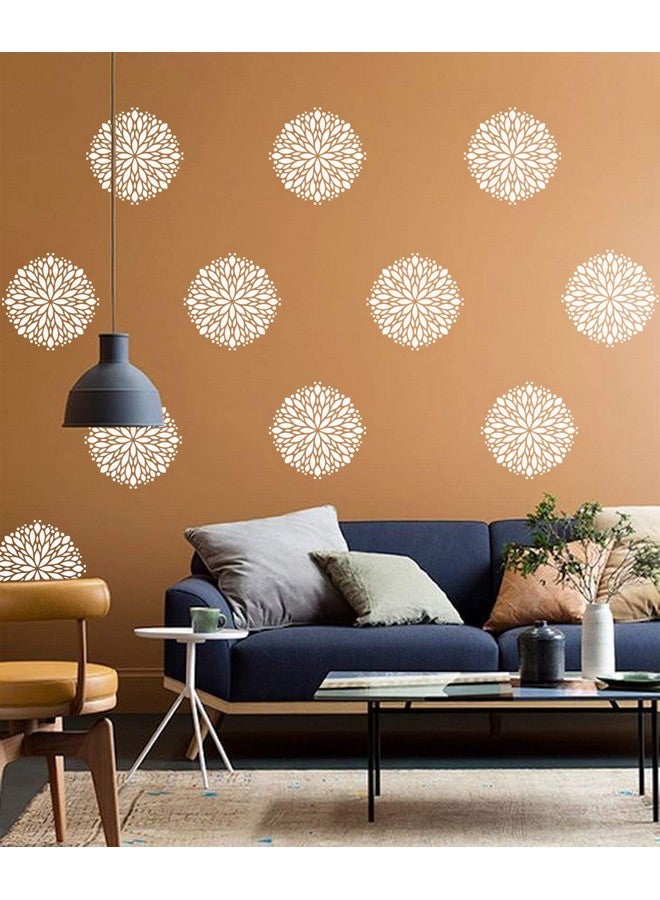 كرافت تريت قوالب ماندالا من CrafTreat لأنماط الرسم على الحائط - دمشقي جريء وزهرة متفجرة - 12 × 12 بوصة - قطعتان - قوالب قابلة لإعادة الاستخدام DIY لتصميم الرسم على القماش - قوالب قماش بتصميم زهور - Image 3