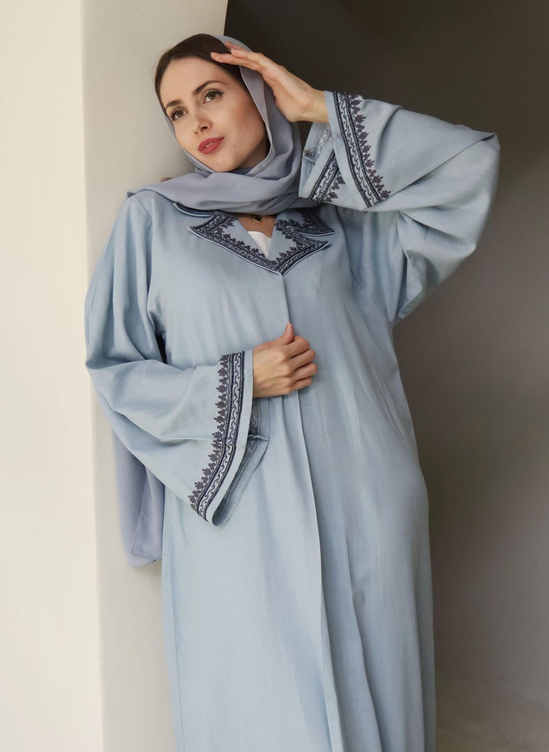 NUKHBAA Coat abaya with intricate embroidery-N108A - Image 2