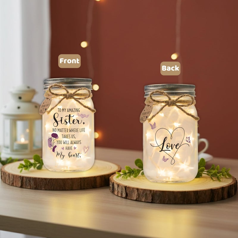 SOLMAY Unique Sister Birthday Gifts from Sister, Sentimental Keepsake Mason Jar for Big Sisters from Little Brother, Siblings Birthday Gift, Easter Gift for Sisters - Image 4