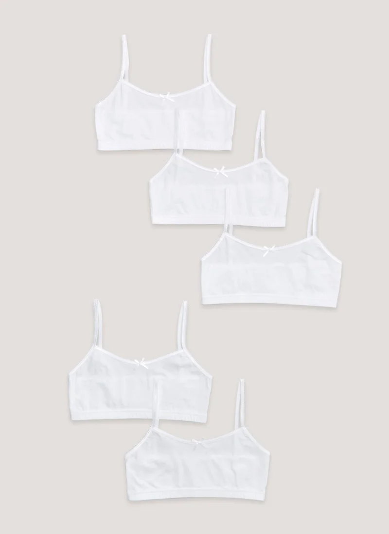 Matalan Girls 5 Pack White Seam Free Crop Tops