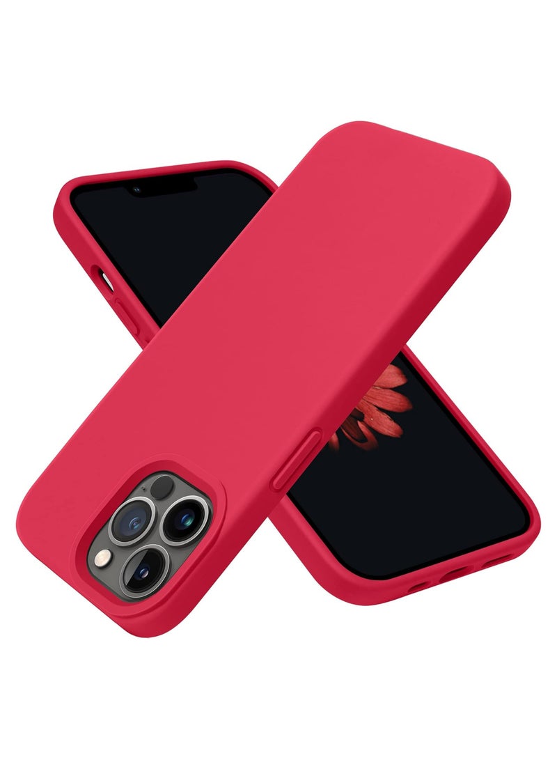 حافظة هاتف آيفون 13 برو ماكس، غطاء حماية من السيليكون مقاوم للصدمات ومضاد للخدش (أحمر) - Image 1