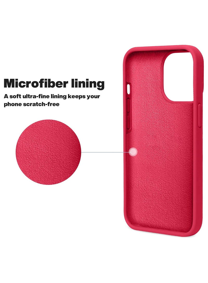 حافظة هاتف آيفون 13 برو ماكس، غطاء حماية من السيليكون مقاوم للصدمات ومضاد للخدش (أحمر) - Image 2