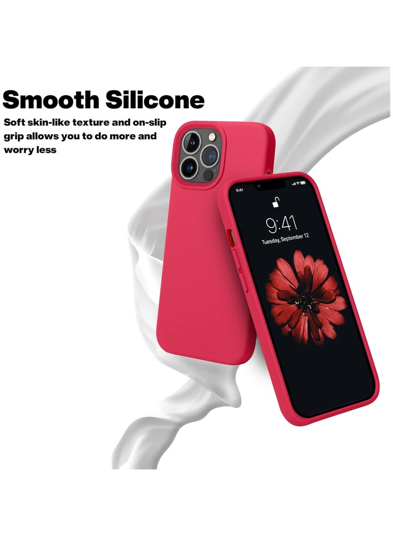 حافظة هاتف آيفون 13 برو ماكس، غطاء حماية من السيليكون مقاوم للصدمات ومضاد للخدش (أحمر) - Image 5