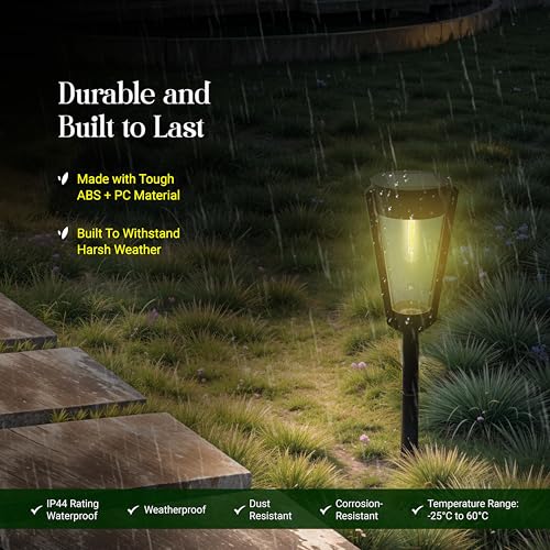 Dylect® Luxe Decorative Solar Garden Light/Pathway Light for Garden, Resort/Hotel, Outdoor Plants, Balcony, Terrace Garden, Up to 8Hr Run-Time, IP44 Waterproof (Ground Mount, Cool White) - Image 3