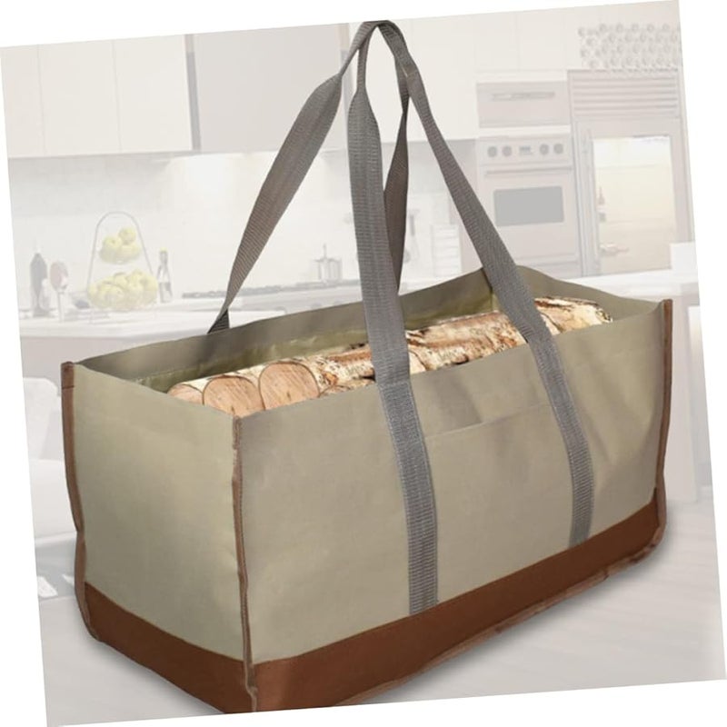 حقيبة حمل حطب محمولة كبيرة السعة متينة لحمل جذوع الأشجار للتخزين في التخييم والنزهات لون عشوائي - Image 3