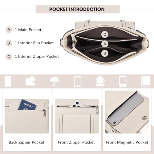 Roulens Crossbody Bags for Women,Multi Pocket Crossbody Purses Vegan Leather Shoulder Handbags Travel Purse Adjustable Strap - Image 3