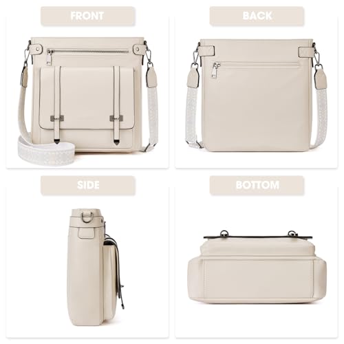 Roulens Crossbody Bags for Women,Multi Pocket Crossbody Purses Vegan Leather Shoulder Handbags Travel Purse Adjustable Strap - Image 4