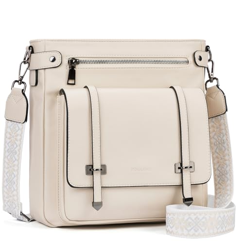 Roulens Crossbody Bags for Women,Multi Pocket Crossbody Purses Vegan Leather Shoulder Handbags Travel Purse Adjustable Strap - Image 1