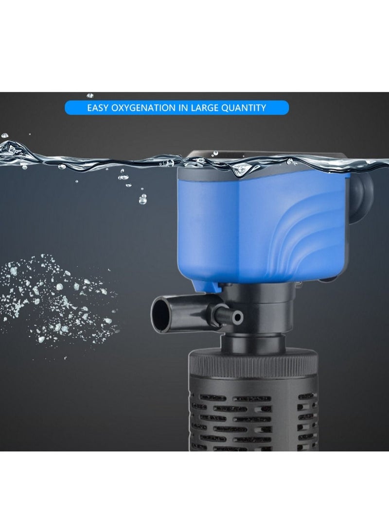 RATSAW Silent Internal Aquarium Filter  Clean Water and Air Pump and Waves  Healthy Fish and Turtles  6W 600L/H  Bluish Black Color - Image 3