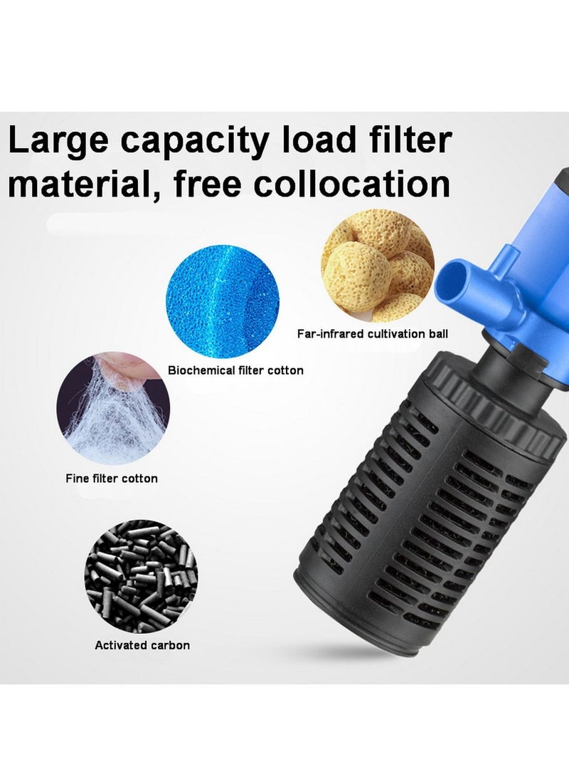 RATSAW Silent Internal Aquarium Filter  Clean Water and Air Pump and Waves  Healthy Fish and Turtles  6W 600L/H  Bluish Black Color - Image 4