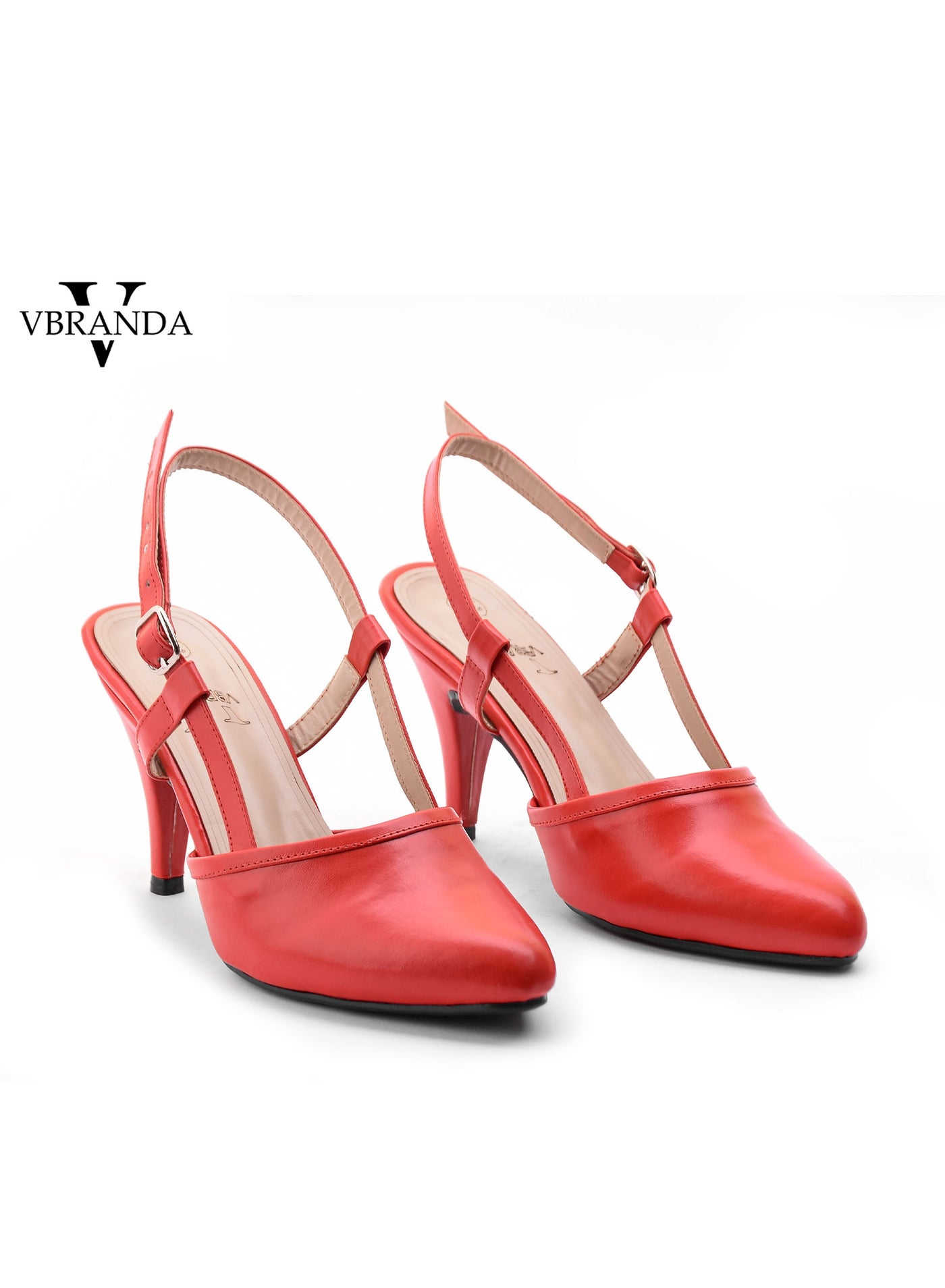 A high-quality closed-toe leather sandal C-60-RED