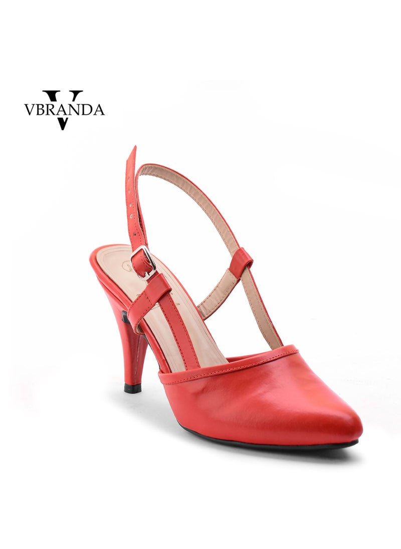 Vbranda - A high-quality closed-toe leather sandal C-60-RED - Image 1