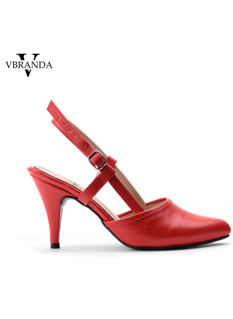 Vbranda - A high-quality closed-toe leather sandal C-60-RED - Image 1
