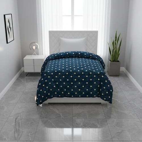 BELVOSTUM Soft Cotton Duvet Cover for Single Bed | Printed Quilt & Blanket Cover | Razai Cover with Zipper Closure | Soft & Breathable Bedding Cover (90X60) Inches (Blue) - Image 1