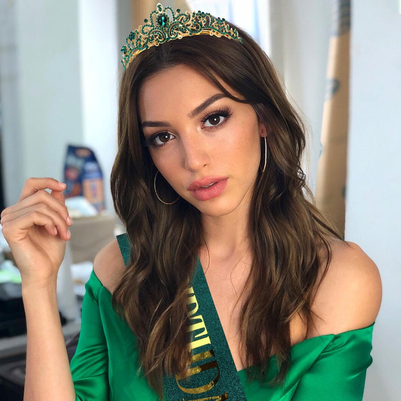 COCIDE Birthday Sash for Women Happy Birthday Crown Tiaras for Women Queen Princess Headband for Party Decoration Girl Green and Gold Sahes Hair Accessories Favors Gift - Image 4