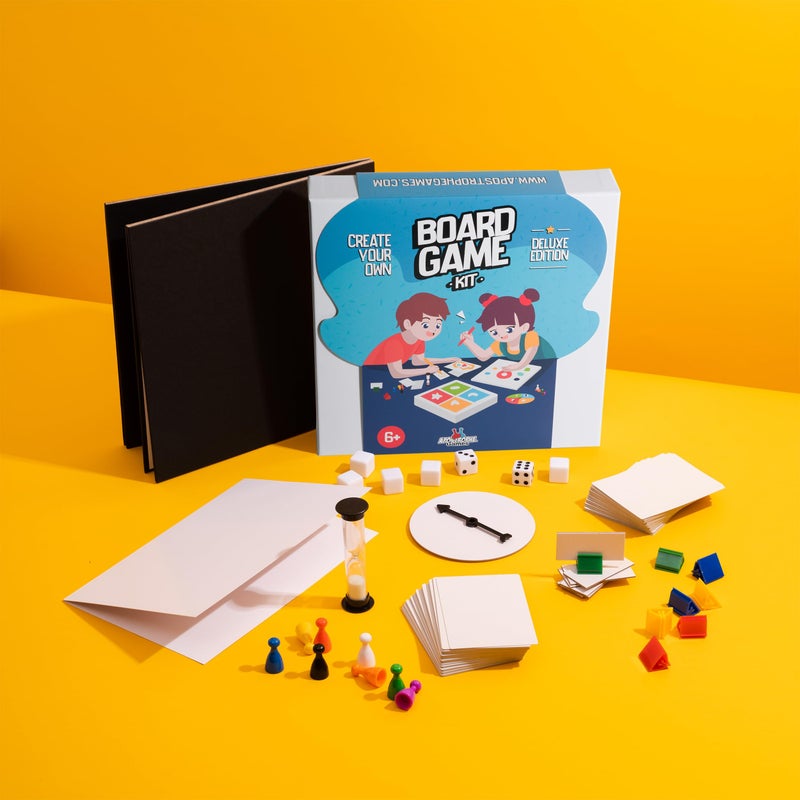 Apostrophe Games Create Your Own Board Game Set â€“ DIY Kit with Blank Game Board, Game Pieces, Blank Cards, Dice, Spinner, Rulebook, Sand Timer â€“ Build Your Own Game Kit - Deluxe Edition - Image 5