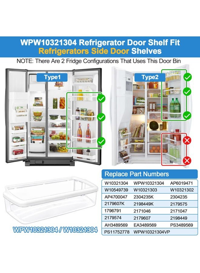 Alvar [2 PACK] UPGRADED W10321304 Refrigerator Door Shelf Compatible with Whirlpool Shelf Replacement WPW10321304 Whirlpool Fridge Door Shelf Bin AP601947 WRS325FDAM01 WRS325FDAM02 WRS325FDAM04 ED5FVGXWS07 - Image 3