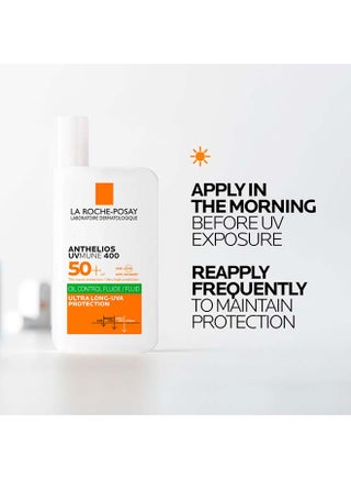 Anthelios UVMune 400 Oil Control Fluid Sunscreen SPF 50+ for Men/Women; Dermatologically-Tested Sunblock for Sensitive Oily Skin 50ML - view 2