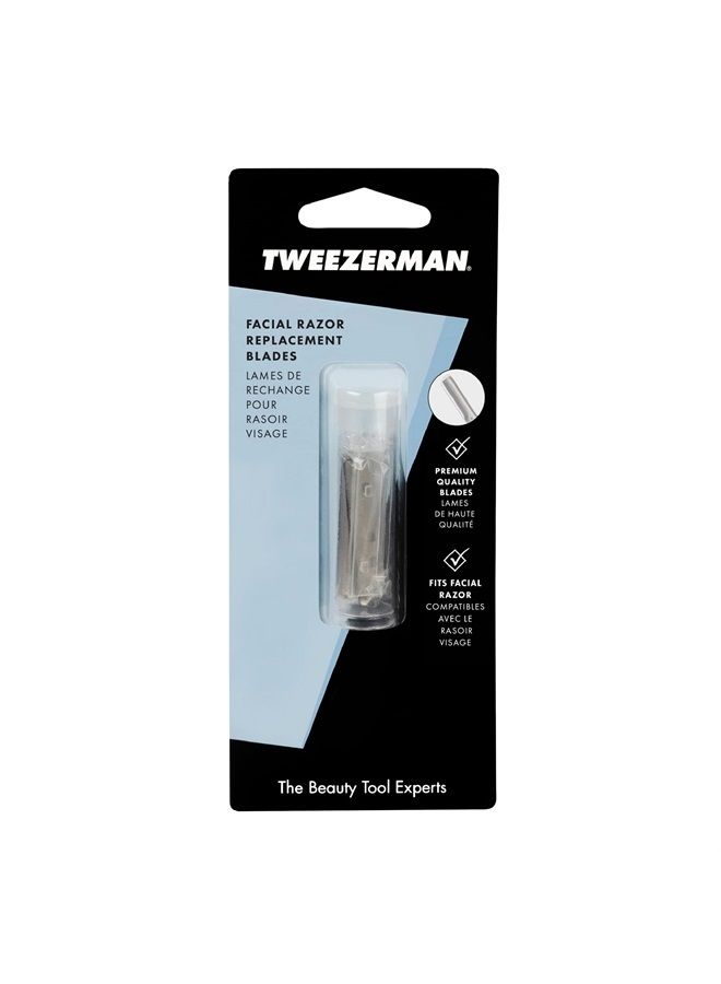 Tweezerman Facial Razor Replacement Blades, 4 Count (Pack of 1)