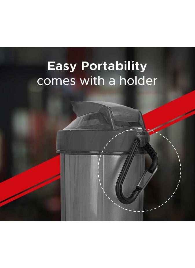 COSCO - Power Gym Shaker For Protein Shake Leak Proof Shaker Bottles For Protein Pre Workout And Bcaa Shake Protein Shaker Bottle For Men And Women Bpa-Free Material -700Ml (Grey) - Image 1
