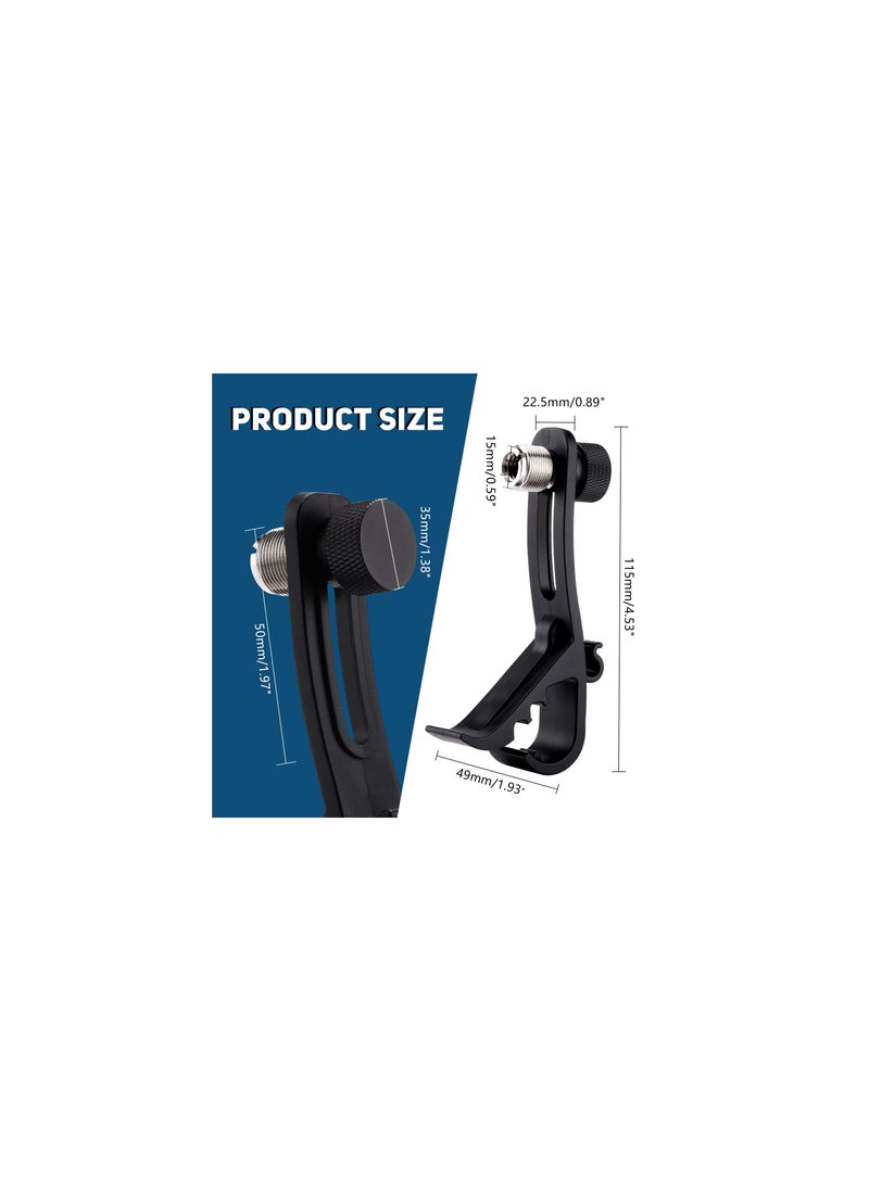 Drum Microphone Clip, Adjustable Mic Mount Clamp Holder Mic Securing Clip, Shockproof Drum Mounts for Musical Instrument Supplies, Microphone Drum Mount for Professional Drum Recording(2PCS )
