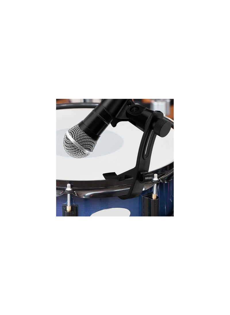 Drum Microphone Clip, Adjustable Mic Mount Clamp Holder Mic Securing Clip, Shockproof Drum Mounts for Musical Instrument Supplies, Microphone Drum Mount for Professional Drum Recording(2PCS )