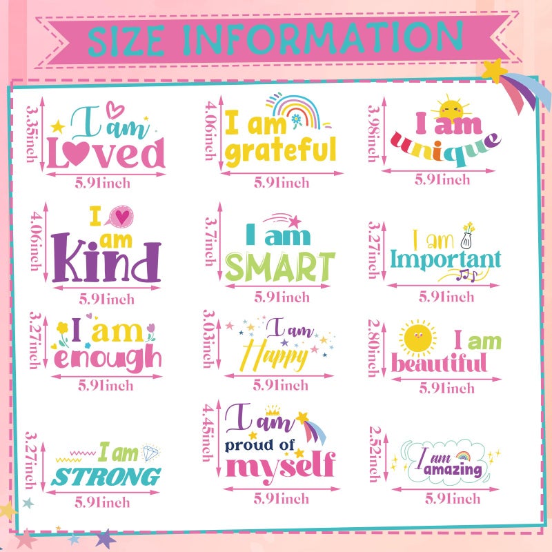 Geyoga 12 Pcs Inspirational Quote Mirror Decals Vinyl Positive Saying Affirmations Mirror Stickers Motivational Window Decals Peel and Stick for Home Office Staff Bathroom Wall Art(Lively Style) - Image 4
