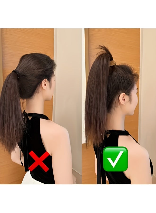 12pcs Thick High-Elasticity Hair Ties for Women - Soft No-Contour Design, Retro Bohemian Style, 6 Solid Colors (Beige/Black/White/Brown/Gray/Dark Gray) - Durable Hair Accessories for Ponytails, Buns & Braids, Hair Ties for Thick Hair, Hairstyle Essentials, Soft Texture - Image 4