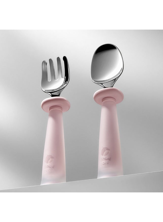 Babycare - Spoon & Fork Set - Willite Powder Pink - Image 2