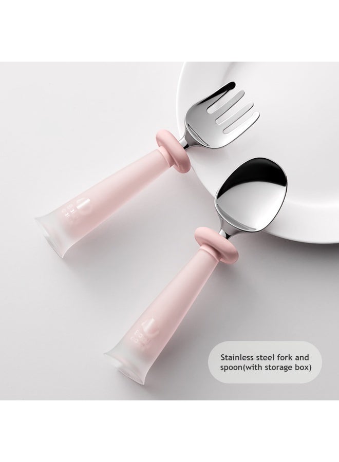 Babycare - Spoon & Fork Set - Willite Powder Pink - Image 3