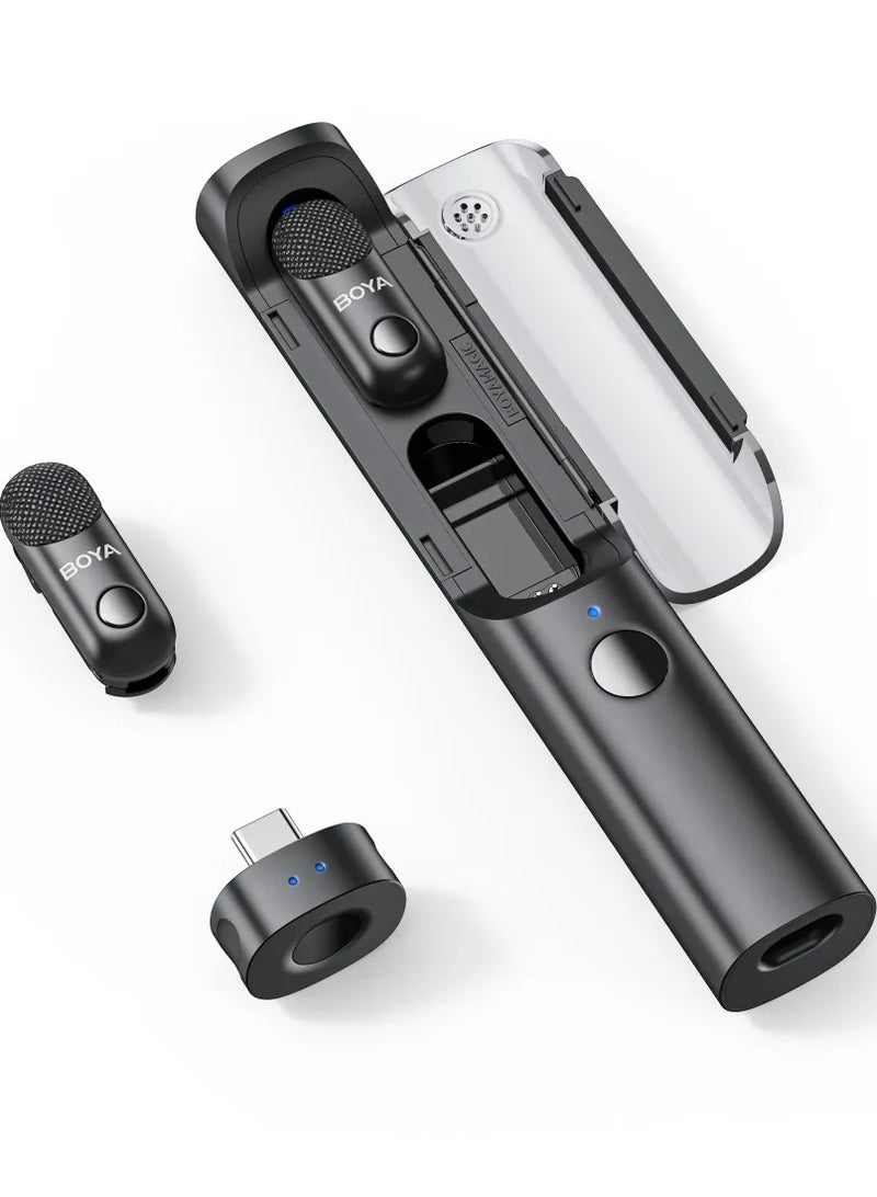 BOYA Magic: World’s 1st AI-Powered Transformable Wireless Microphone for Creators -  {USB-C} 1to2 + Charging Case - Image 1
