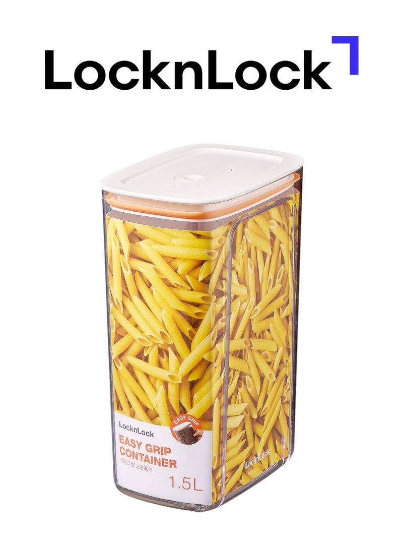 LocknLock حاوية لوكن لوك سهلة الإمساك مستطيلة 1.5 لتر - غطاء بلمسة واحدة، شفاف، سهل الإمساك، آمن في غسالة الصحون - Image 1