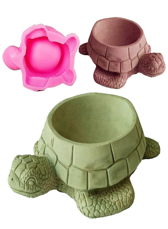 Japleed Turtle Silicone Planter Molds, 3D Turtle Plant Pot Resin Cement Concrete Molds, Unique Animal Candle Holder Container Storage Box Mold, Epoxy Resin Art Craft Mold Home Decor - Image 1