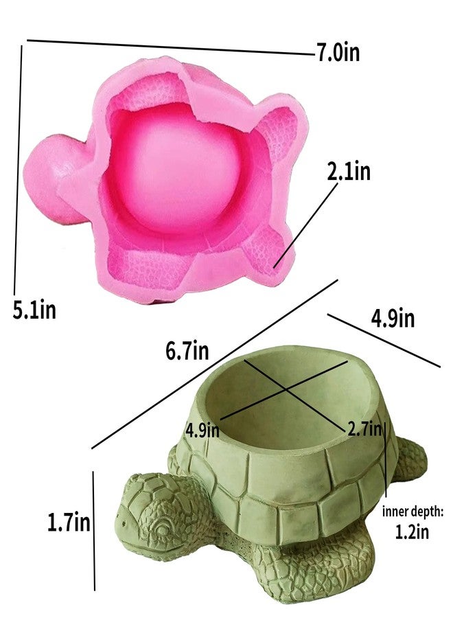 Japleed Turtle Silicone Planter Molds, 3D Turtle Plant Pot Resin Cement Concrete Molds, Unique Animal Candle Holder Container Storage Box Mold, Epoxy Resin Art Craft Mold Home Decor - Image 3