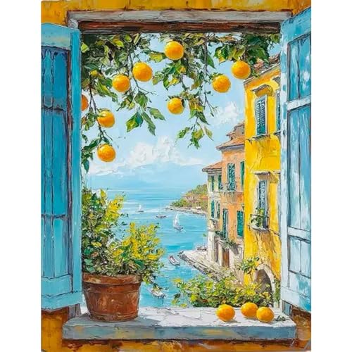 Yunruily Paint by Number Adult Lemon Tree-Adult Paint by Numbers,Paint by Numbers for Adults Canvas for Gifts Home Wall Decor(16x20inch) - Image 1