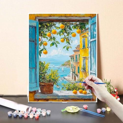 Yunruily Paint by Number Adult Lemon Tree-Adult Paint by Numbers,Paint by Numbers for Adults Canvas for Gifts Home Wall Decor(16x20inch) - Image 4