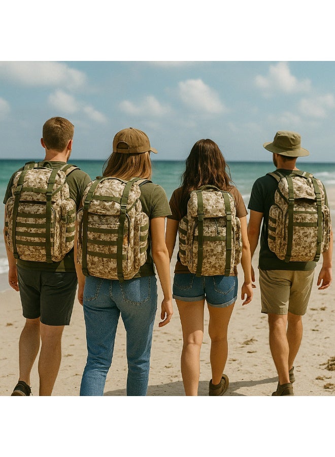 President Tactical Military Backpack, Desert Digital Camo Pattern, MOLLE System with Mesh Padding - Image 5