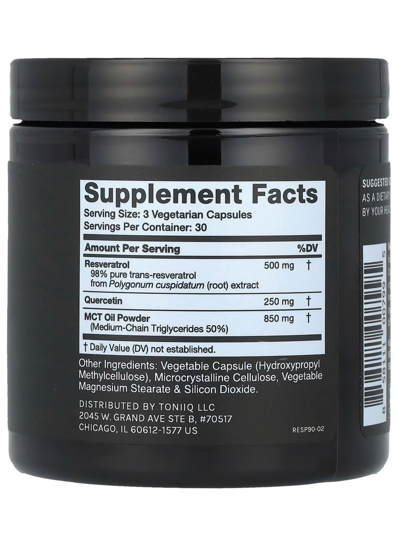 Resveratrol+, With Quercetin & MCT, 90 Capsules