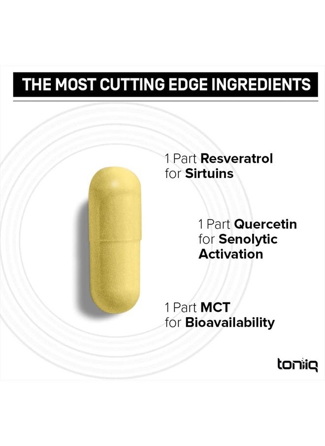 Toniiq - 1600mg Resveratrol Blend - Ultra High Purity and 3rd Party Tested - with MCT Oil for Added Bioavailability - Optimal NAD Supplement - Image 1